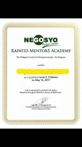 Certified Go Negosyo Mentor